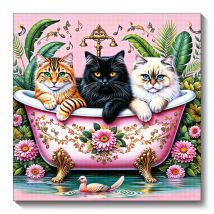 Die Katze in der Badewanne, Diamant-Gemälde, Cartoon-Tier, voller Bohrer, Mosaik, Kreuzstich-Set, DIY, lustiges Badezimmer, Wanddekoration, Kunst