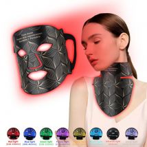 Silikon-LED-Gesichtsmaske mit Gesicht und Hals, 8-farbig, Nahinfrarot-Rotlicht, Photonentherapie, Gesichtsschönheitsmaske, Haut aufhellen, Hautpflege