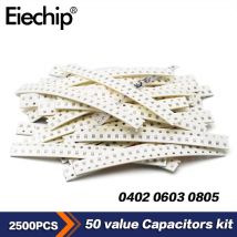 2500pcs/lot 0402 0603 0805 SMD Capacitors Assorted Kit 1pF~10uF Ceramic Capacitor 50 value x 50pcs SMD Electronic Capacitors set