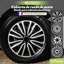 Cubierta de cubo de 14 15 16 17 pulgadas para llanta de hierro, juego de 4 tapas deportivas de acero, llanta 14 tapacubos de plástico para accesorios de coche R15
