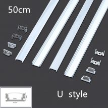 LED aluminum channel 0.5m for 3528 5630 5050 LED strip U/V shape milky white cover/transparent cover led aluminum profile