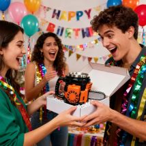 Robuste Kaffeetasse im ChainsawDesign, kreative Tasse, handgefertigte Reisetasse für Männer und Frauen, Bar, Geburtstag, Weihnachten, Büro, Zuhause