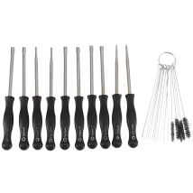 Kit de herramientas de destornillador de ajuste de carburador, 10 piezas, agujas de limpieza de carburador, cepillos para Walbro Zama Ryobi para Stihl Echo