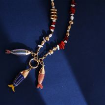 Niedliche Emaille-Meerjungfrau-Halskette, Fisch-Charm-Anhänger für Mädchen und Frauen, Ozean-Tiere, Schmuck, Geschenke, Charms, Meerjungfrau-Zubehör ﻿