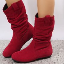 Damen stiefel Herde Herbst Winter Mittelhohe Stiefel für Damen Wohnungen Leder Pelz Damen stiefel halten warme Winters chuhe Damen Stiefeletten