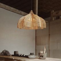Japanische Rattan Pendelleuchte Moderne Wohnzimmer Korbgeflecht Pendelleuchte Restaurant Küche Esszimmer LED Handgefertigte Pendelleuchte