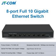 Conmutador Ethernet SFP + de 10G, 8 puertos, 10000Mbps, conmutador de red no administrado de escritorio, óptico SFP + Plug And Play para laboratorio doméstico no administrado