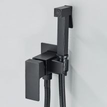 Matowy czarny bidet prysznic kran solidny mosiężny kran bidetowy muzułmański Ducha Higienica mieszacz ciepłej i zimnej wody z kranu baterie toaletowe