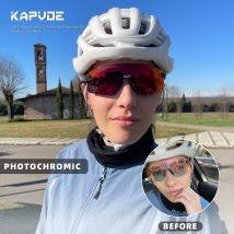 Kapvoe Photochromic Hiking Eyewear Cycling Glasses UV400 Running Sunglasses Lightweight Bicycle MTB Bike Eyewear Sports Goggles