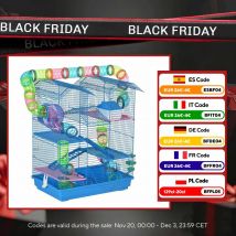 Gabbia per criceti multilivello PawHut con piattaforme domestiche 47x30x59 cm