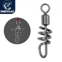 DNDYUJU 20 stücke Angeln Roll Wirbel Mit Geschraubt Snap Angeln Köder Stecker Edelstahl Schnell Schnalle FishingAccessories