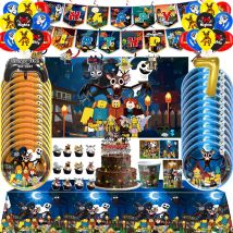 ROBLOX 99 Nights In The Forest Birthday Party Decor Tableware Plate Bag Balloon Cake Topper Backdrop Game Kids Party Supplie Set