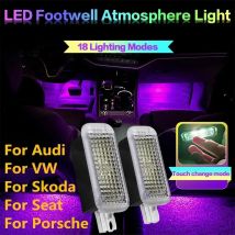 Nuovo LED per auto RGB lampada per pediluvio decorazione interna atmosfera luce decorativa per Audi VW Skoda Seat Porsche accessori auto
