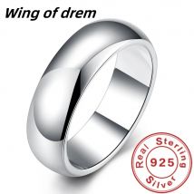 Anello in argento sterling 925 di alta qualità Moda semplice anello rotondo liscio Gioielli per feste per le donne Taglia 5 6 7 8 9 10 11