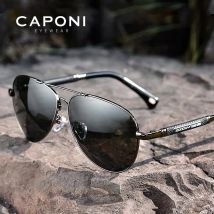 CAPONI Polarisierte Sonnenbrille Für Männer Pilot Avation Klassische Marke Designer Sonnenbrille Glas Material Schwarz Shades Für Männliche CP9812