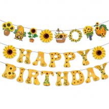 Sonnenblumen-Girlande, Banner, Sonnenblume, alles Gute zum Geburtstag, Banner für Sonnenblumen-Thema, Geburtstagsfeier, Hochzeit, Fotohintergrund, Dekoration