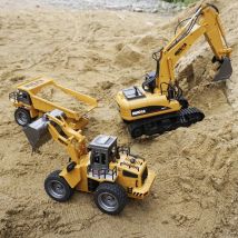 HUINA 1:50 Alloy Toys Scale Die-cast Pattern Hydraulic excavator Engineerin  Bulldozer Engineering Construction Car Boys Gifts ﻿