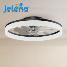 Jelena-ventilador de techo moderno, luz LED redonda silenciosa de 50CM, ventilador de techo regulable con Control remoto, decoración para dormitorio, estudio y comedor
