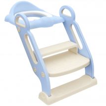 Zonekiz Adattatore WC per Bambini con Scaletta Pieghevole 67,9X42,8X51,5 cm Blu