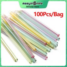 EASYINSMILE 100 Teile/paket Dental Speichel Auswerfer Einweg Saugrohr Aspirator Mundpflege Düse Tipps Klinik Zahnarzt Supplie