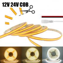 Striscia LED COB 12V 24V Tagliabile 528 720 LED Nastro Flessibile 1m 2m 5m 10m 15m 20m 0.5m Illuminazione Lineare Bianco Caldo/Naturale