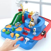 Wyścigi Model wagonu kolejowego zabawki edukacyjne tor dla dzieci gra przygodowa mózg mechaniczny interaktywny pociąg zwierzęta kosmiczna rakieta zabawka