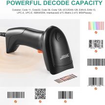 JRHC 1D USB Laser Barcode Scanner Handheld Bar Code Readers Scanning Tools Devices for Store Supermarket Library Warehouse