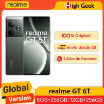 Versión Global realme GT 6T 5G Smartphone 6000nit Hyper Display 120W SUPERVOOC Charge Snapdragon 7+ Gen 3 5500mAh Batería 50MP Cámara Principal