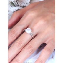 Real Freshwater Natural Pearl Rings Woman,Wedding 925 Silver Pearl Rings Adjustable Wife Mother Anniversary Gift White Black
