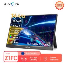 Przenośny monitor ARZOPA 16,1 cala, 144 Hz, 100% sRGB, 1080P FHD, ekran IPS, zewnętrzny drugi ekran do laptopa/PC/PS5/Mac/Xbox Z1FC