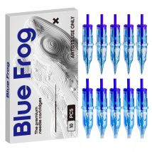 Blue Frog 10PCS Cartridge Tattoo Needles RL RS RM M1 HRL Disposable Sterilized Safety Tattoo Needle  For Art Tattoo Equipment