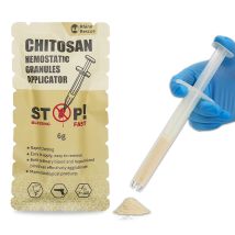 RHINO RESCUE 6g Chitosan Blutstillendes Granulat |   Schnelles Aufladen und tragbar für Notfälle, Wundversorgung, Outdoor und |   Keine Rückstände zuerst A