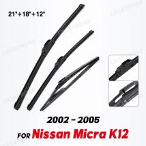 Scheiben wischer vorne und hinten Wischer blätter für Nissan Micra K12 2002-2005 Windschutz scheibe Scheiben bürsten 21 "18" 12"