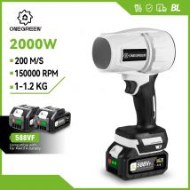 ONEVAN 2000W Brushless Electric Turbo Blower 200m/s Cordless Portable Dust Snow Cleaning Power Tool For Makita 18V Battery Pin