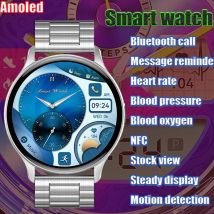 HK89 Smartwatch Bluetooth Talk Amoled Costante a pagamento Stock NFC Pressione Frequenza cardiaca Pressione sanguigna Esercizio passi sonno impermeabile