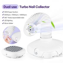130W Super Suction Brushless Nail Dust Extractor Powerful Nail Dust Collector Nail Art Manicure Fan Vacuum Cleaner With 2 Filter