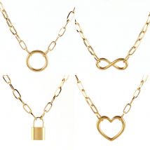 Punk Stainless Steel Necklaces For Women Necklace Pendant Necklace Lock Elizabeth Necklace Choker Chain Necklaces Jewelry Gift