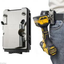 Staffa per punta da trapano a cinghia per trapani a percussione Pistole per chiodi Supporto per alimentazione con clip a doppio bloccaggio con gancio Strumenti di installazione domestica ad accesso