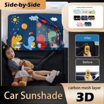 Neue 2-lagige teleskopische magnetische Autofenster-Sonnenabdeckung, Moskitonetz, Sonnenschutz, UV-Schutz, Block-Netzvorhang für Kinder und Babys