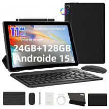 URAO tableta de 11 pulgadas Android 24GB RAM 128GB ROM 6800mAh IPS HD pantalla táctil con funda protectora para teclado lápiz óptico para ratón Kit 8 en 1