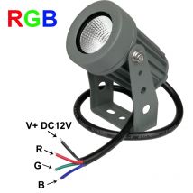 4-Leiter-Außensteuerung RGB LED COB Gartenbeleuchtung Spiked Rasenlampe wasserdichte Beleuchtung LED-Beleuchtung Gartenwegstrahler 12V