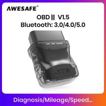 Lettore di codici scanner diagnostico professionale AWESAFE V1.5 OBD2 per Android IOS per tester motore radio DVD Elm327
