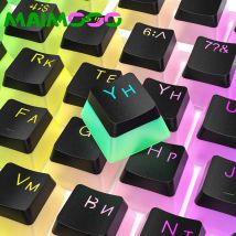 MAIMOOO Russian Layout Pudding Keycaps PBT Game Keycap traslucido per tastiere meccaniche Keycap fai da te doppio Full 117 Key ISO