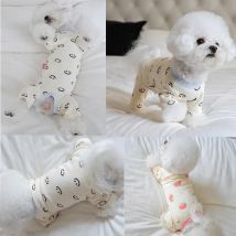 Druck Katze Hund Pyjama gewickelt Bauch Overall Haustier Hund Kleidung für kleine Hunde Yorkshire Terrier Welpen Katzen Stram pler Pyjama Overalls