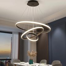 Lampadario a sospensione a cerchi semplici nordici Lampadario a LED a 3 anelli per sala da pranzo Bar Soggiorno Lampadario Loft decorazione della casa