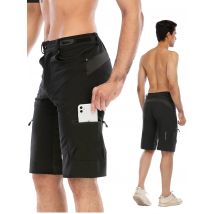 Gym-Shorts für Herren, Mountainbike-Shorts, Stretch-MTB-Shorts, schnell trocknend, mit Reißverschlusstasche, geeignet für Laufen, Wandern, Camping