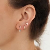 3 Paar modische niedliche Zirkon-Ohrknochen-Nagel-Kupfer-Ohrringe für Frauen, Kristall-CZ-Creolen, Y2K-Punk-Modeschmuck
