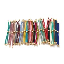 Braccialetti con cordoncino intrecciato in nylon da 10 pezzi che realizzano braccialetti con cursore regolabile con risultati in ottone per accessori per la creazione di gioielli fai da te