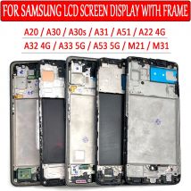 Pantalla LCD probada para Samsung A51 A30S A31 A20 A30 M21 M31 A22 A32 4G A53 A33 A53 5G, montaje de digitalizador táctil con marco