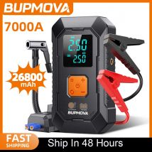 Arrancador de batería de coche 4 en 1 7000A, Banco de energía, compresor de aire de 150PSI, bomba de neumáticos, cargador portátil, dispositivo de arranque de refuerzo de coche